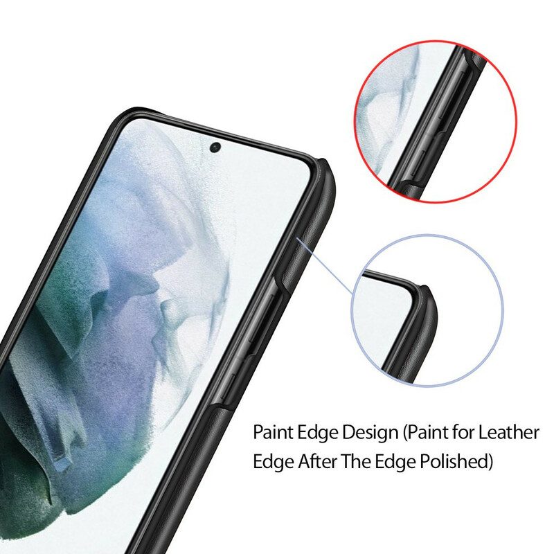 Skal För Samsung Galaxy S21 FE Ksq Tvåfärgad Lädereffekt