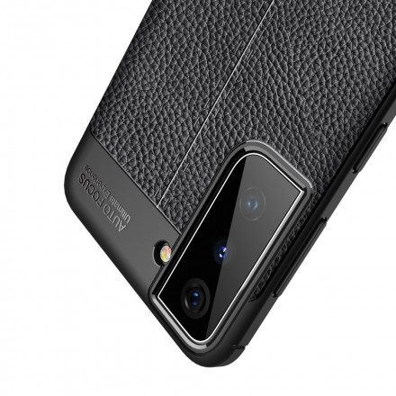 Skal För Samsung Galaxy S21 Plus 5G Double Line Litchi Lädereffekt