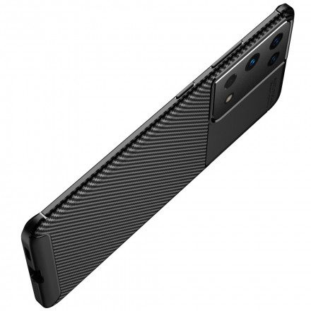 Skal För Samsung Galaxy S21 Ultra 5G Flexibel Kolfiberstruktur
