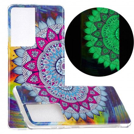 Skal För Samsung Galaxy S21 Ultra 5G Fluorescerande Färgglada Mandala