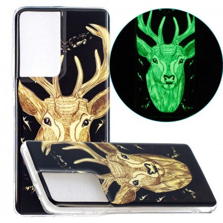 Skal För Samsung Galaxy S21 Ultra 5G Fluorescerande Majestic Stag