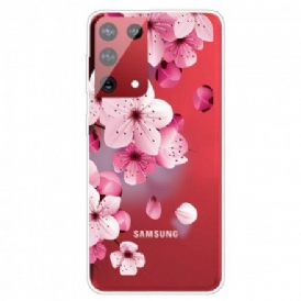 Skal För Samsung Galaxy S21 Ultra 5G Små Rosa Blommor