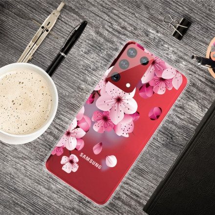 Skal För Samsung Galaxy S21 Ultra 5G Små Rosa Blommor