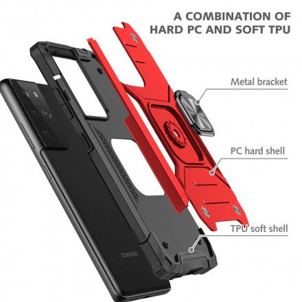 Skal För Samsung Galaxy S21 Ultra 5G Stark Avtagbar Ring