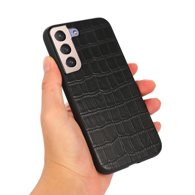 Skal För Samsung Galaxy S22 5G Äkta Crocodile Texture Läder