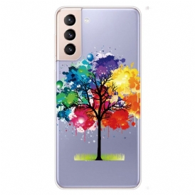 Skal För Samsung Galaxy S22 5G Akvarellträd
