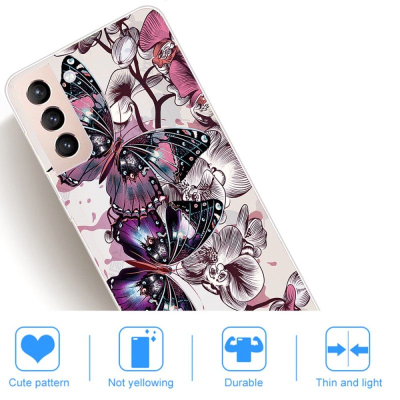 Skal För Samsung Galaxy S22 5G Färgglada Fjärilar