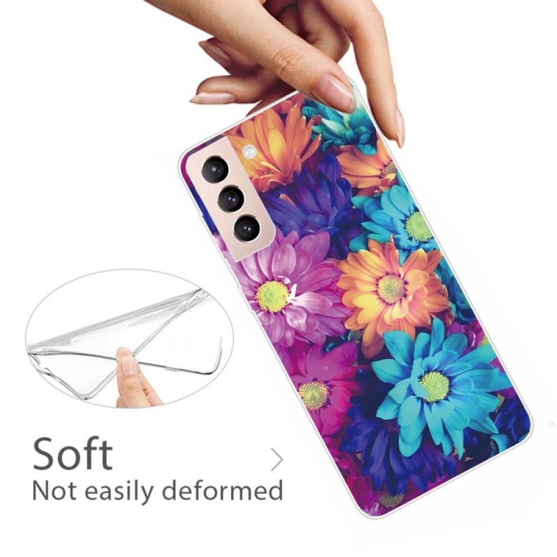 Skal För Samsung Galaxy S22 5G Flexibla Blommor