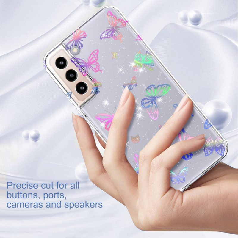 Skal För Samsung Galaxy S22 5G Flexibla Silikonfjärilar