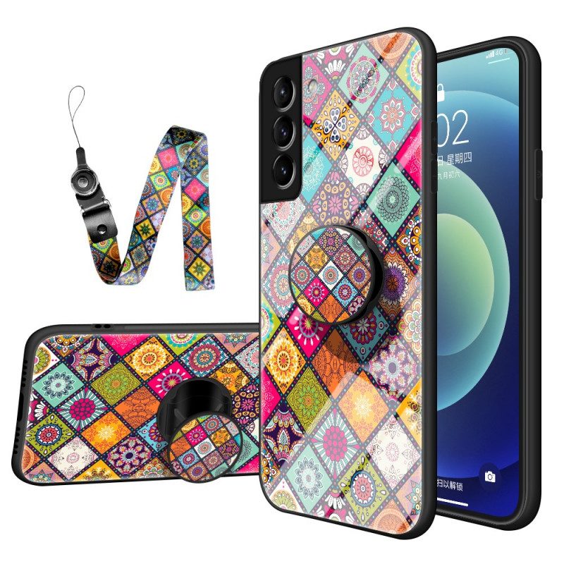 Skal För Samsung Galaxy S22 5G Magnetisk Patchworkhållare