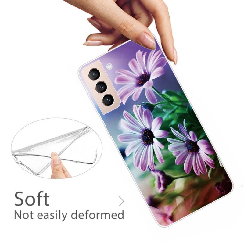 Skal För Samsung Galaxy S22 5G Realistiska Blommor