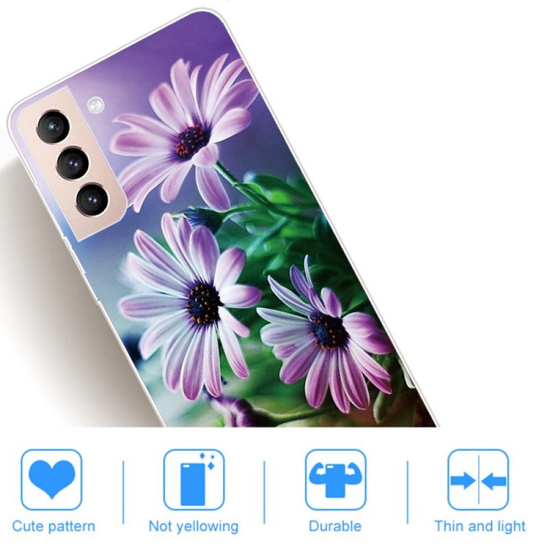 Skal För Samsung Galaxy S22 5G Realistiska Blommor