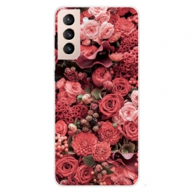 Skal För Samsung Galaxy S22 5G Rosa Blommor