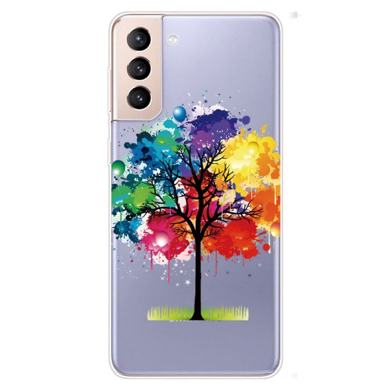Skal För Samsung Galaxy S22 5G Transparent Akvarellträd
