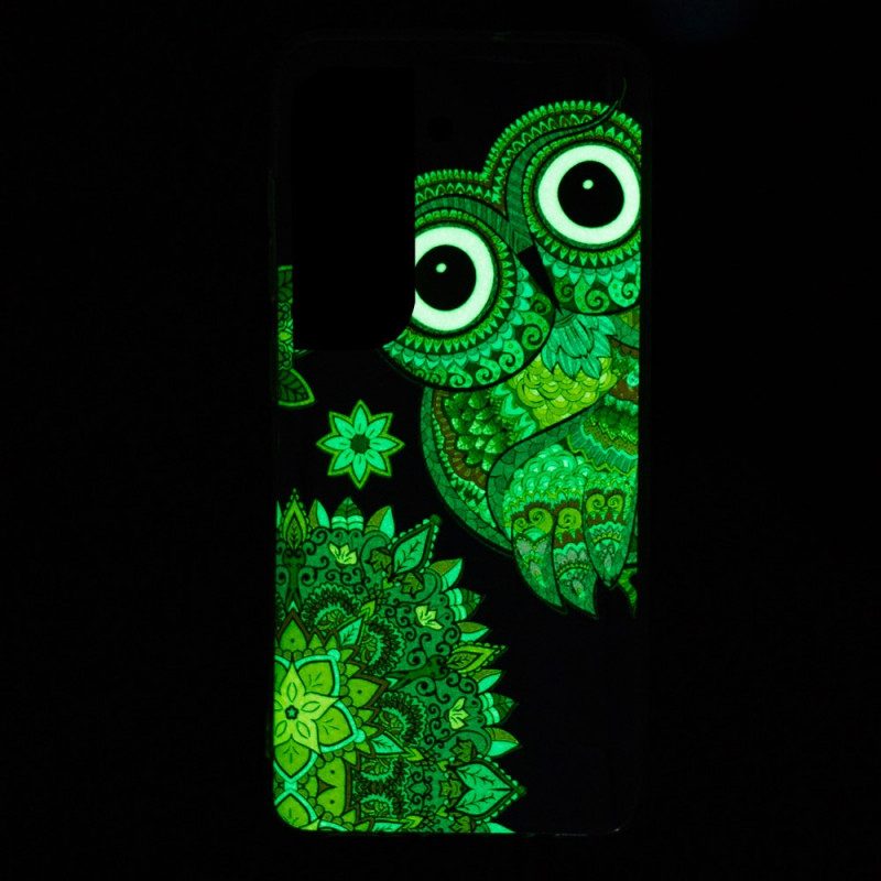 Skal För Samsung Galaxy S22 Plus 5G Fluorescerande Uggla Mandala