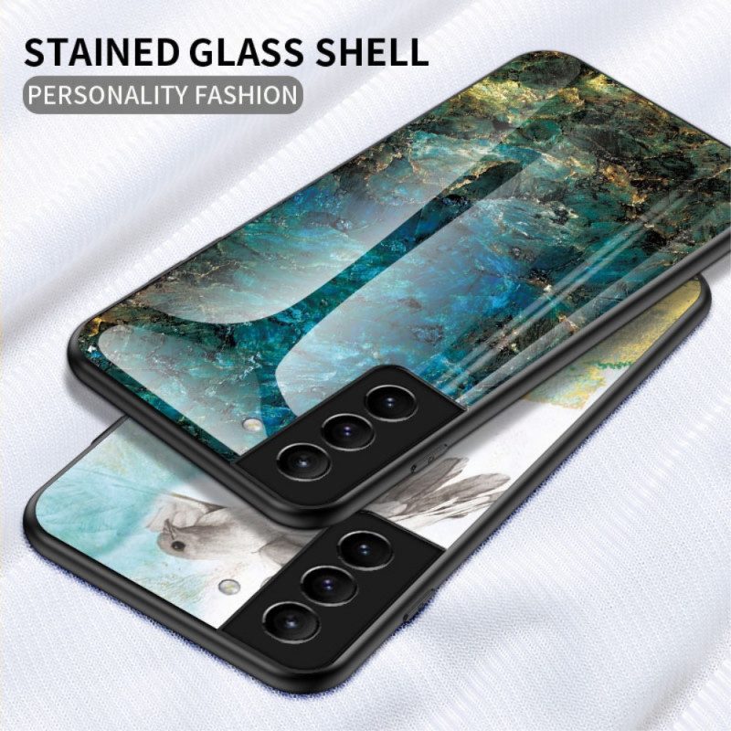 Skal För Samsung Galaxy S22 Plus 5G Marmorfärger Härdat Glas
