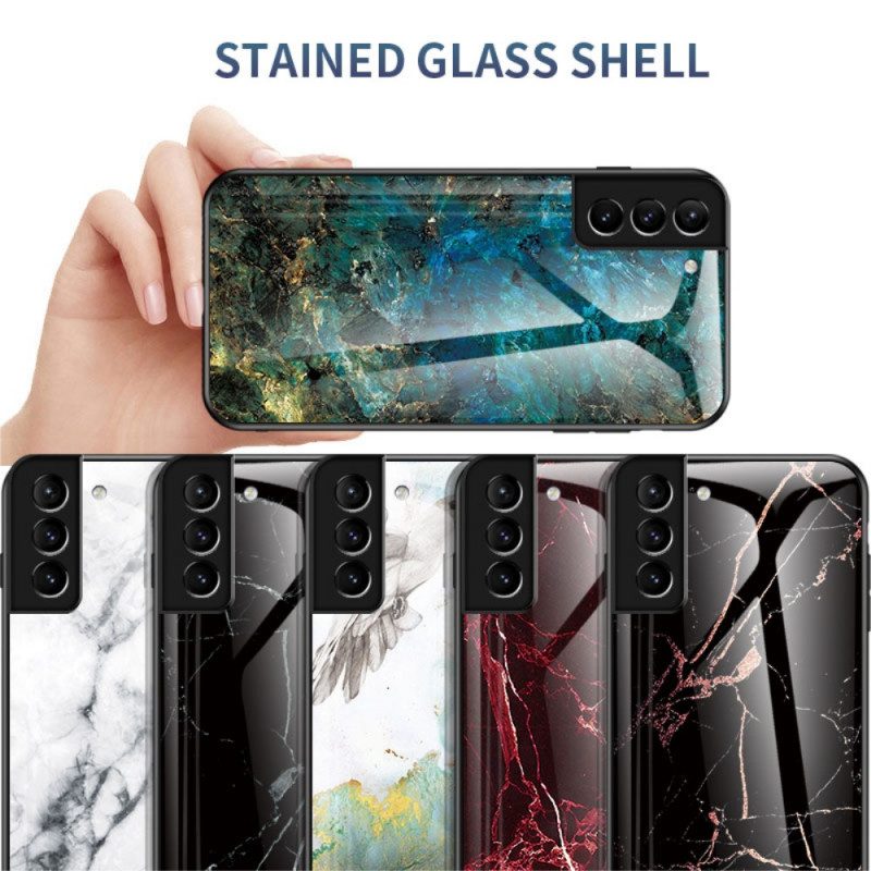 Skal För Samsung Galaxy S22 Plus 5G Marmorfärger Härdat Glas