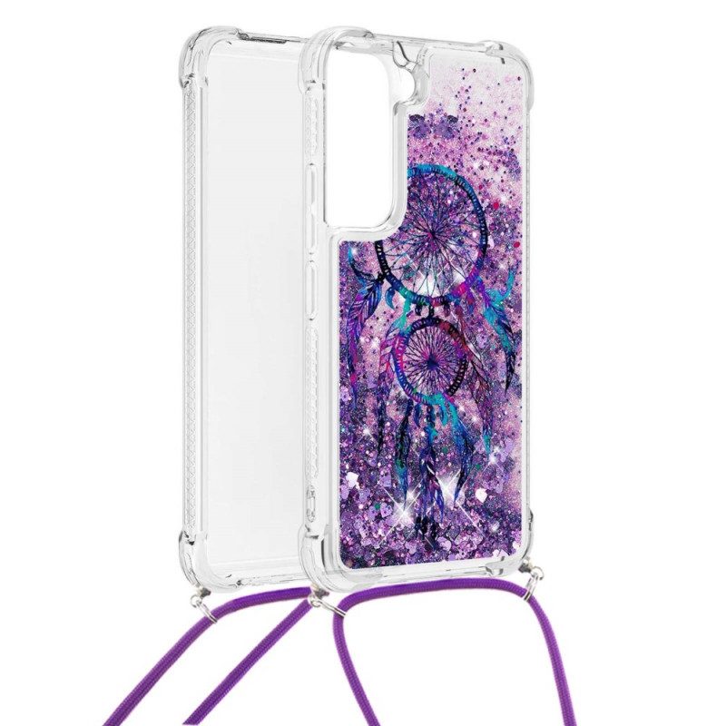 Skal För Samsung Galaxy S22 Plus 5G Med Snodd Med Paljetter Drawstring Dream Catcher