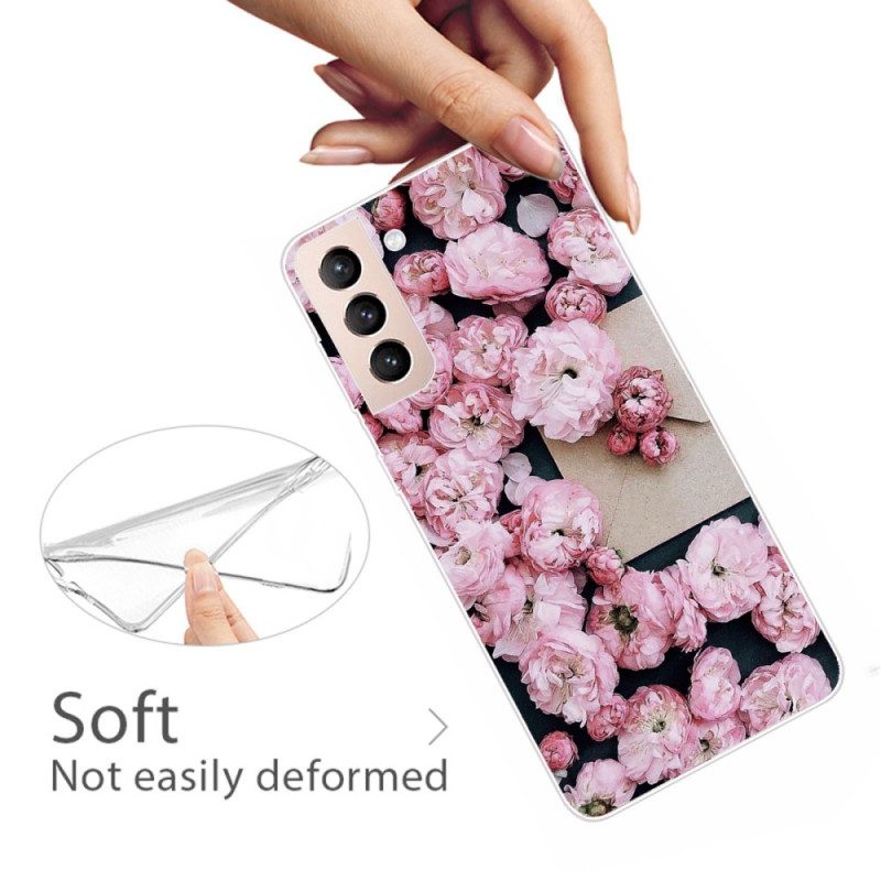 Skal För Samsung Galaxy S22 Plus 5G Rosa Blommor