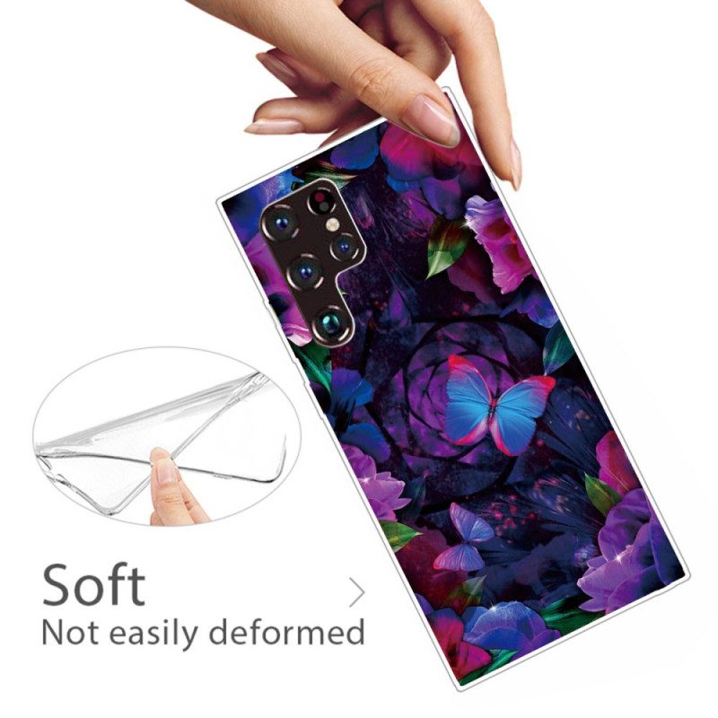 Skal För Samsung Galaxy S22 Ultra 5G Färgglada Fjärilar