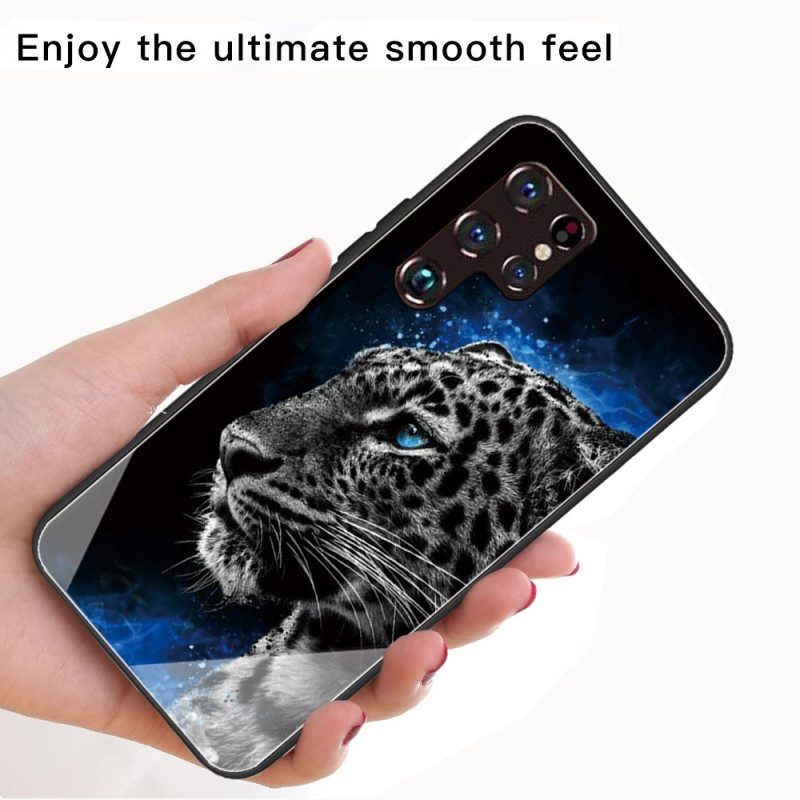 Skal För Samsung Galaxy S22 Ultra 5G Feline Face Härdat Glas
