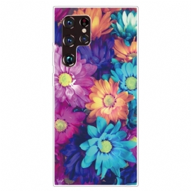 Skal För Samsung Galaxy S22 Ultra 5G Flexibla Blommor