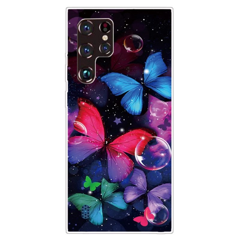 Skal För Samsung Galaxy S22 Ultra 5G Flexibla Fjärilar