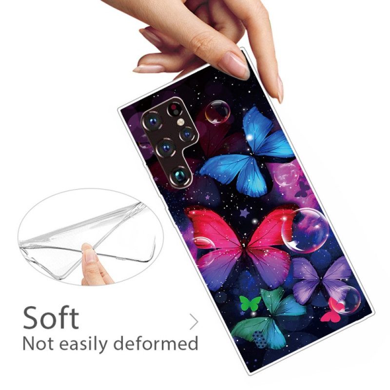 Skal För Samsung Galaxy S22 Ultra 5G Flexibla Fjärilar