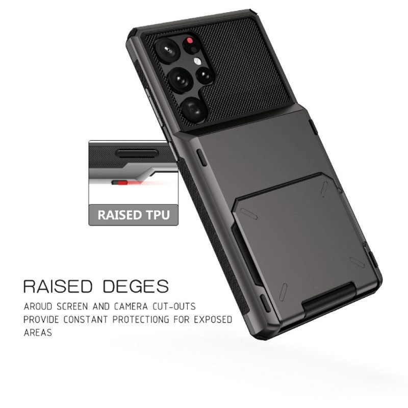Skal För Samsung Galaxy S22 Ultra 5G Flip Style Korthållare