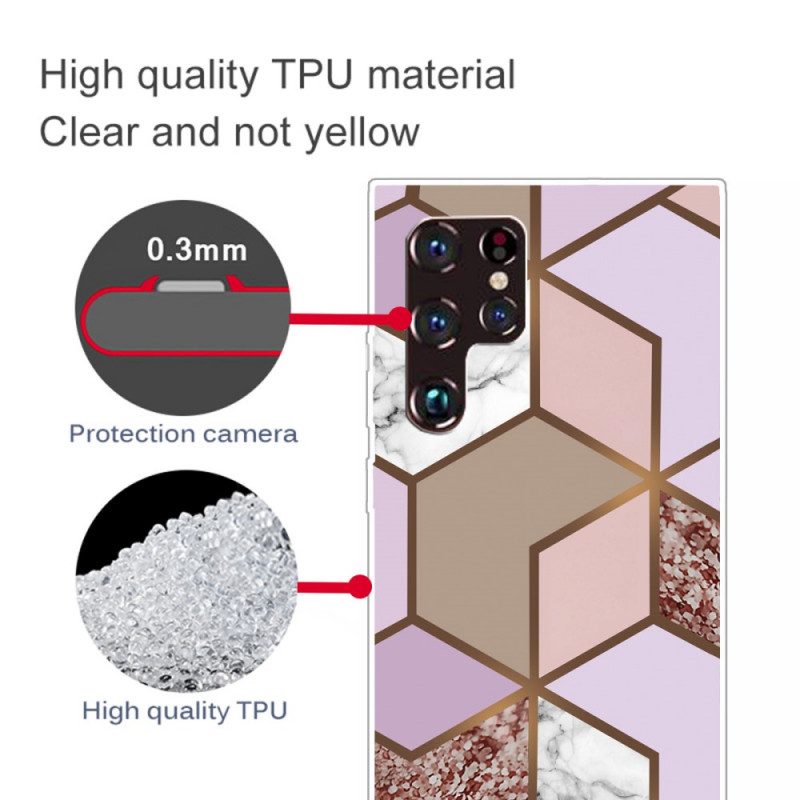 Skal För Samsung Galaxy S22 Ultra 5G Geometrisk Marmor