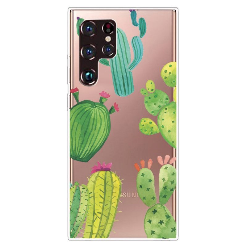 Skal För Samsung Galaxy S22 Ultra 5G Kaktus Akvarell