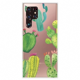 Skal För Samsung Galaxy S22 Ultra 5G Kaktus Akvarell