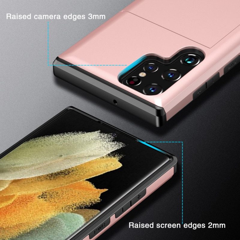 Skal För Samsung Galaxy S22 Ultra 5G Korthållare Med Blixtlås
