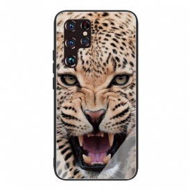 Skal För Samsung Galaxy S22 Ultra 5G Leopard Härdat Glas