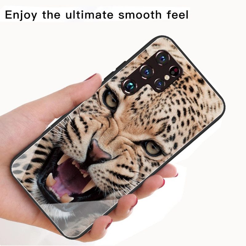 Skal För Samsung Galaxy S22 Ultra 5G Leopard Härdat Glas