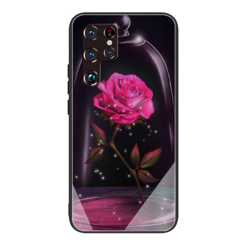 Skal För Samsung Galaxy S22 Ultra 5G Magiskt Rosa Härdat Glas