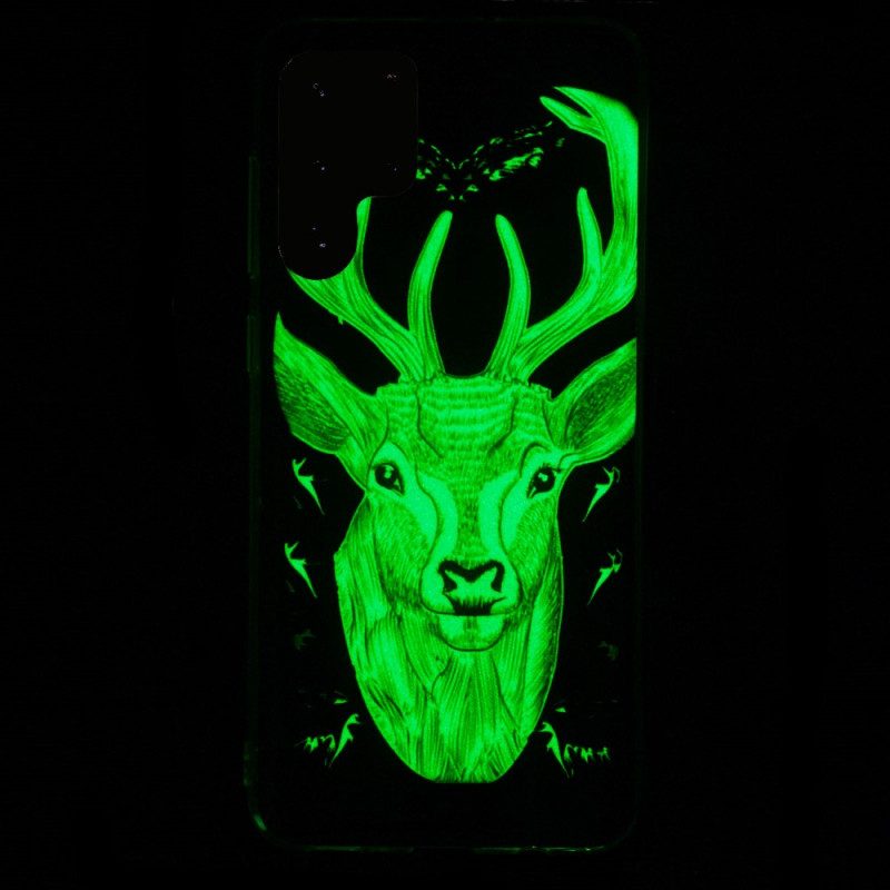 Skal För Samsung Galaxy S22 Ultra 5G Majestätisk Fluorescerande Hjort