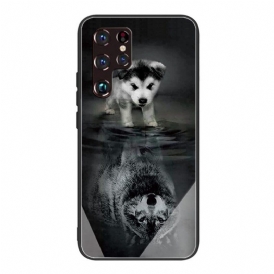 Skal För Samsung Galaxy S22 Ultra 5G Puppy Dream Härdat Glas