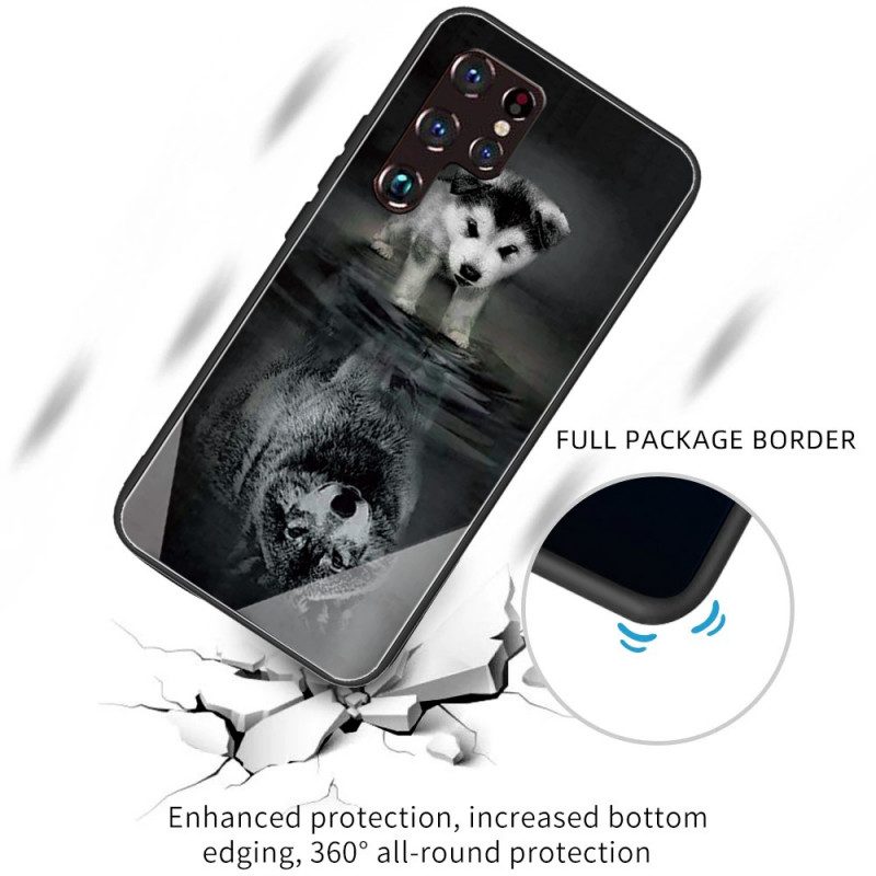 Skal För Samsung Galaxy S22 Ultra 5G Puppy Dream Härdat Glas