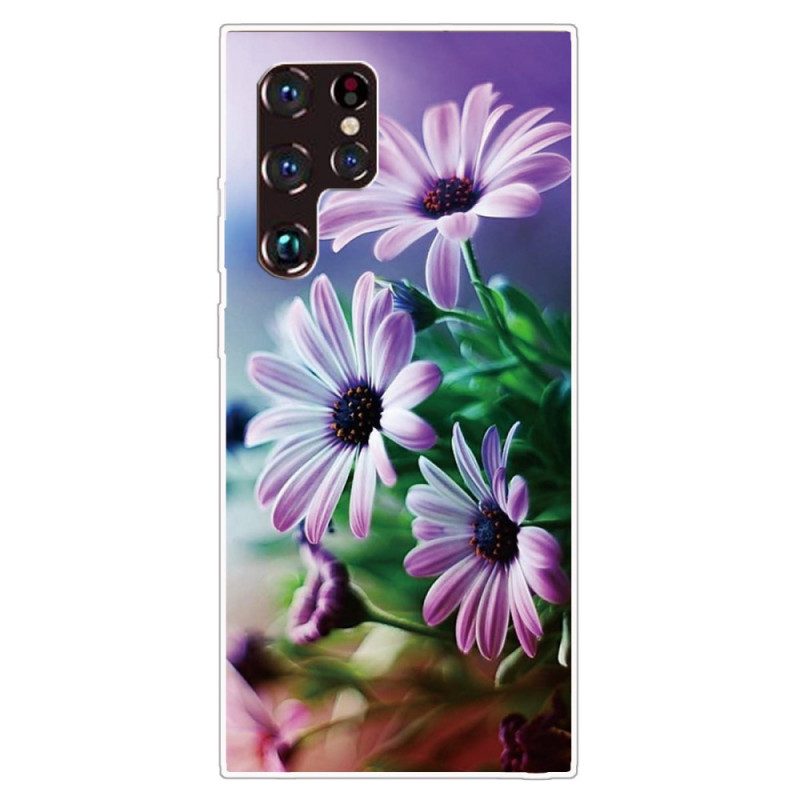 Skal För Samsung Galaxy S22 Ultra 5G Realistiska Blommor