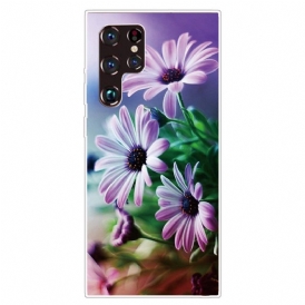 Skal För Samsung Galaxy S22 Ultra 5G Realistiska Blommor