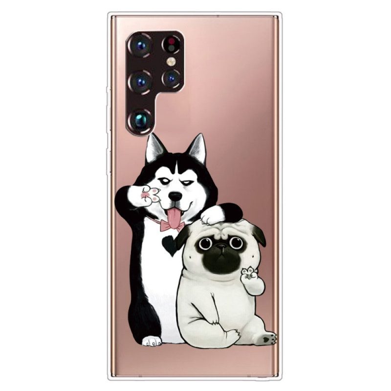 Skal För Samsung Galaxy S22 Ultra 5G Roliga Hundar