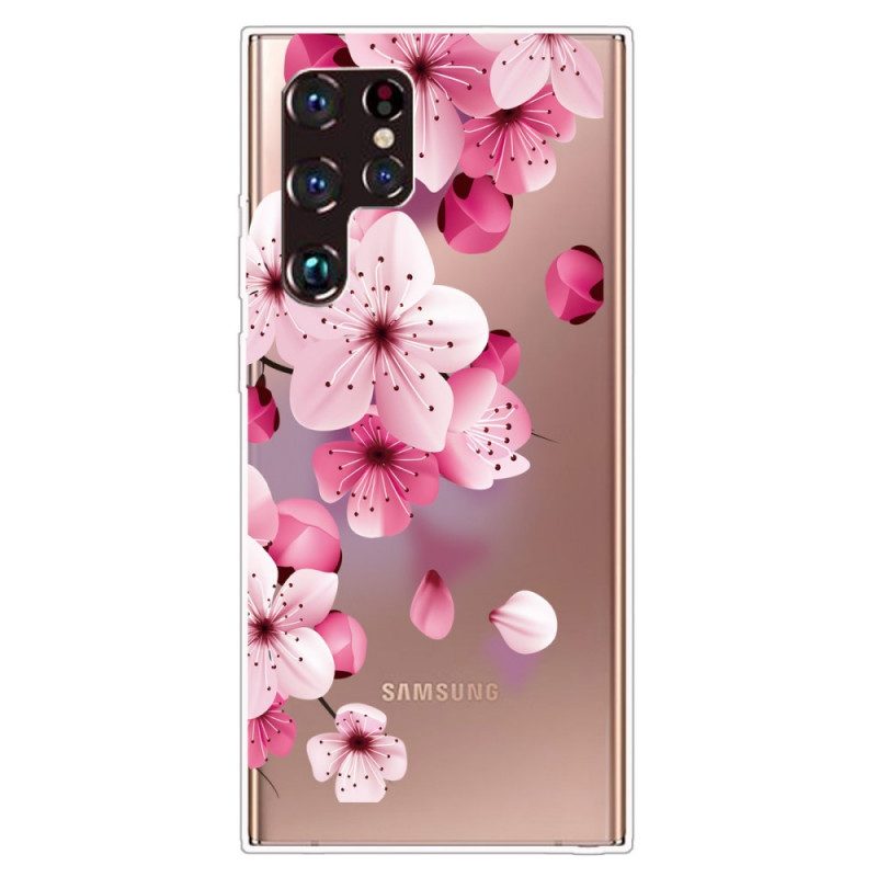 Skal För Samsung Galaxy S22 Ultra 5G Små Rosa Blommor