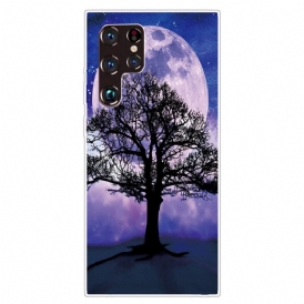 Skal För Samsung Galaxy S22 Ultra 5G Träd Och Måne