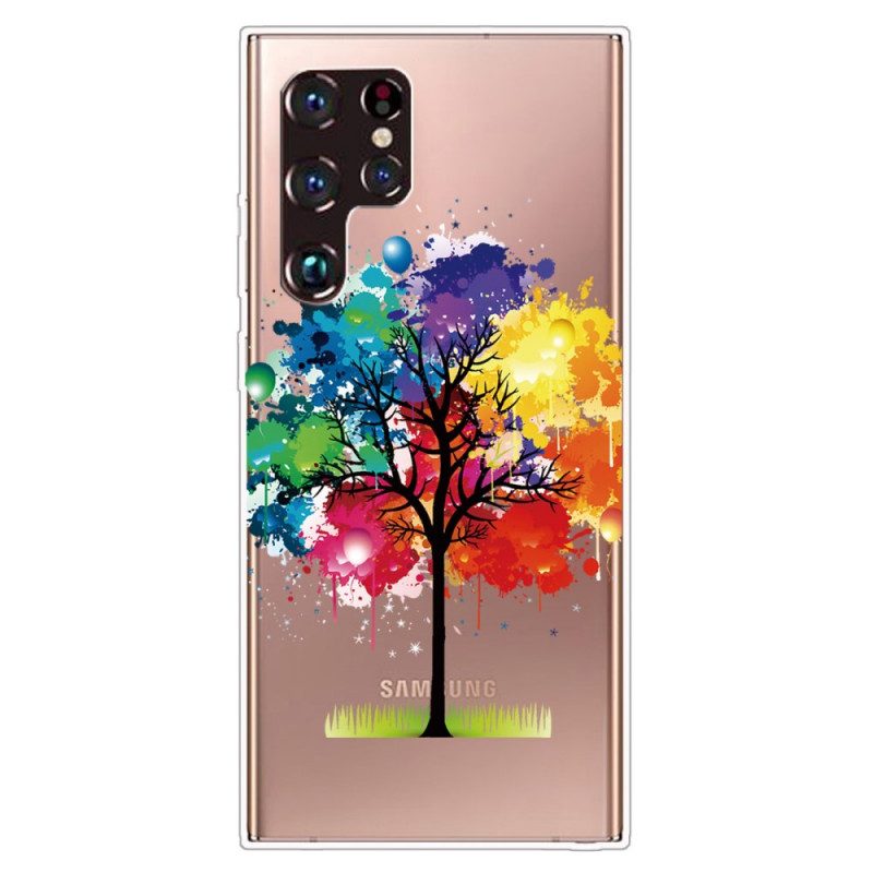 Skal För Samsung Galaxy S22 Ultra 5G Transparent Akvarellträd