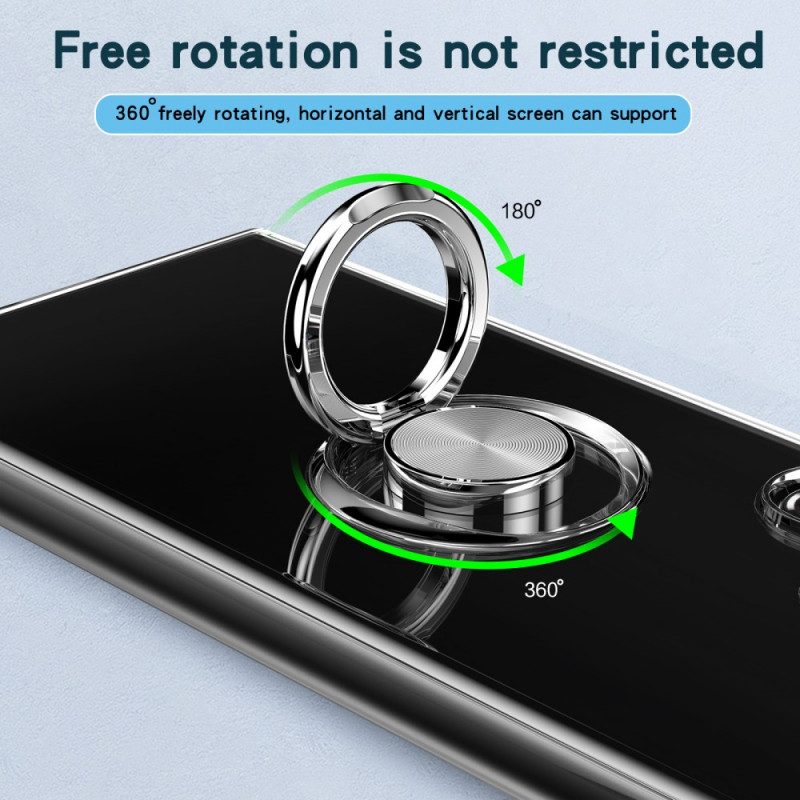 Skal För Samsung Galaxy S22 Ultra 5G Transparent Med Ring-support