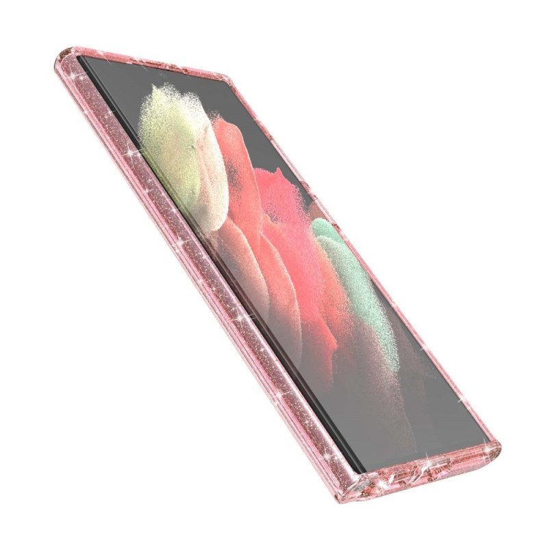 Skal För Samsung Galaxy S22 Ultra 5G Transparenta Paljetter