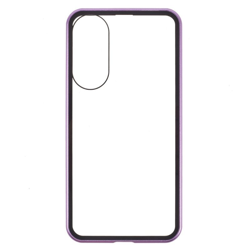 Skal För Samsung Galaxy S25 5g Edge Härdat Glas Och Magnetisk Ram