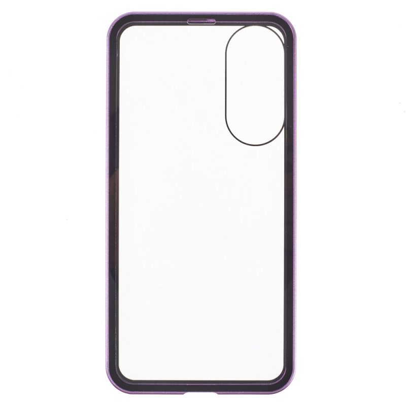 Skal För Samsung Galaxy S25 5g Edge Härdat Glas Och Magnetisk Ram
