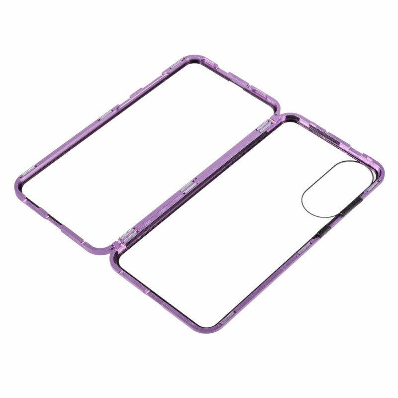Skal För Samsung Galaxy S25 5g Edge Härdat Glas Och Magnetisk Ram